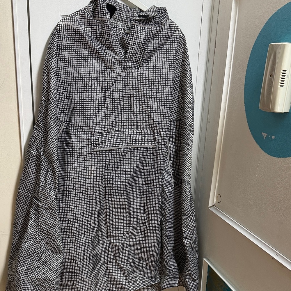 IKEA Men's Black and White Checkered Raincoat